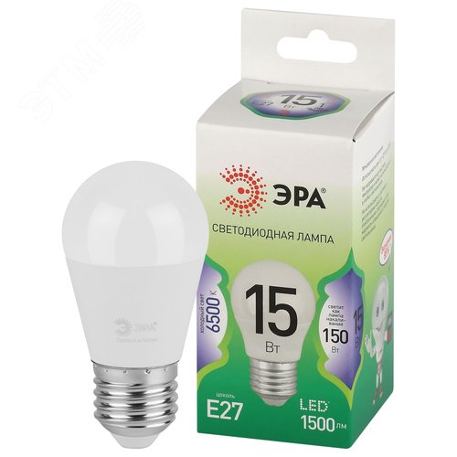 Лампа светодиодная LED 15 Вт 1500Лм 6500К свеча холодный E27 220-240В LED B35-15W-865-E27 Green Line