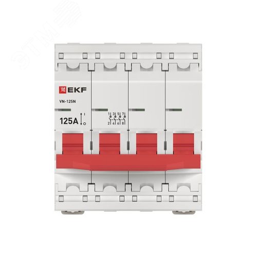 Выключатель нагрузки (ВН) четырехполюсный 4P 125А ВН-125N S1254125 PROXIMA EKF