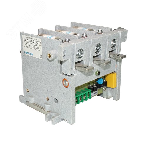 Контактор вакуумный КВТ-1,14-2,5/160-3 У3, трёхполюсный, 160А, 380В AC/DC, 4з+3р, нереверсивный, без реле, IP00 (ЭТ)
