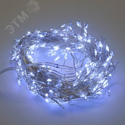 Гирлянда линейная Кластер на проволоке LED 5000K 12 м прозрачный шнур