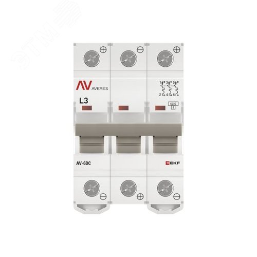 Выключатель автоматический AV-6 DC 3P 3A (L) 6kA AVERES