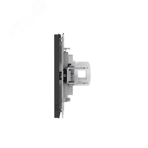 Компьютерная розетка RJ-45 без шторки, кат.5е двойная, KANT, черный уголь