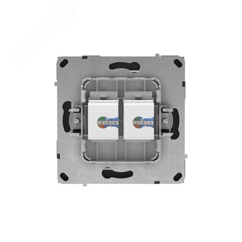 Компьютерная розетка RJ-45 без шторки, кат.5е двойная, KANT, черный уголь
