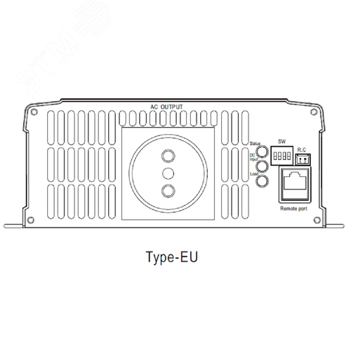 Инвертор DC-AC 1700Вт, Рмакс=2550Вт(0,6 сек), Uвх=12(10...16,5)В DC, Uвых=230В АС (ещё 200, 220, 240), f=50(60) Гц, КНИ<3%, изоляция 3000В AC, в кожухе 400x184x70мм, вес 4.63кг, -25…+70°С, розетка тип-EU (Европа), тип АКБ Lead Acid или Li-ion