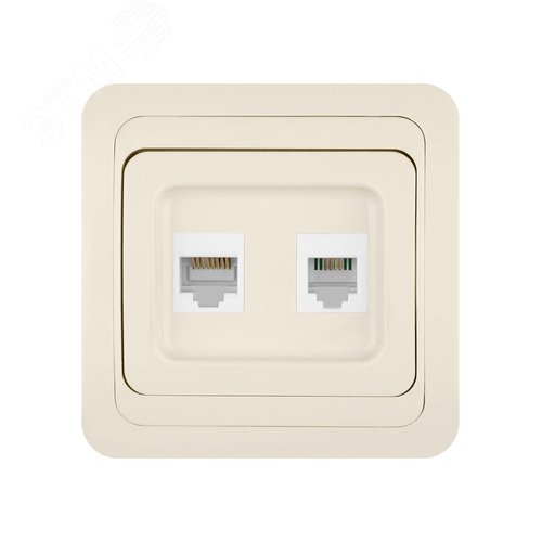 Розетка компьютерная RJ-45 + TФ (RJ-11) сл. кость Валдай TDM