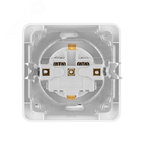 Розетка с крышкой 2П+З 16А IP44 белая Валдай TDM