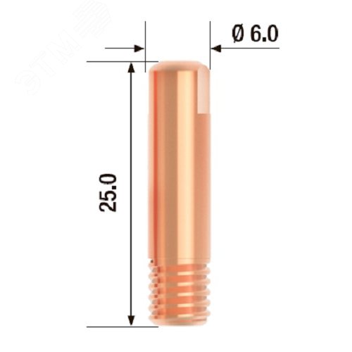 Наконечник M6х25 мм ECU D=0.6 мм (10 шт.)