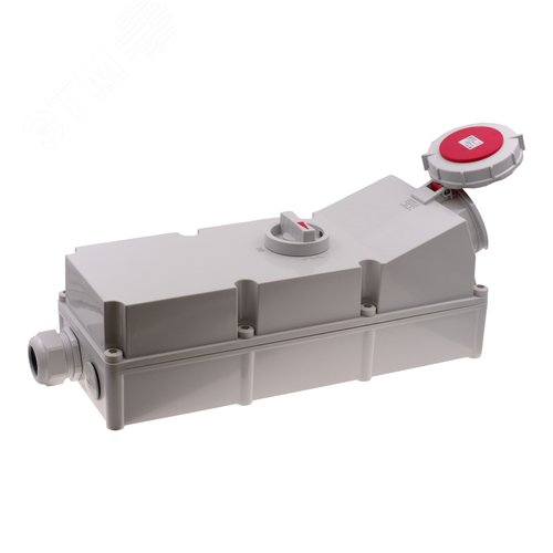 Розетка настенная с выключателем и механической блокировкой 125A/400V/3P+N+E/IP67