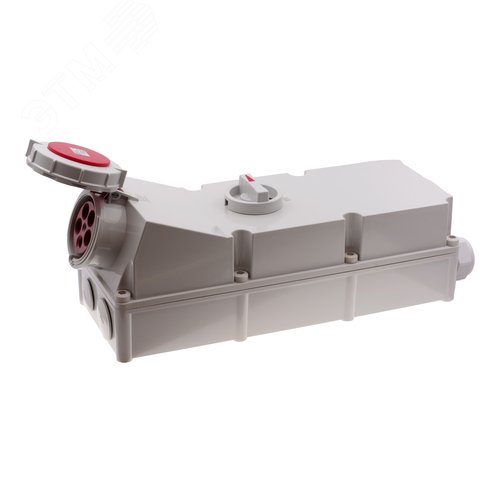 Розетка настенная с выключателем и механической блокировкой 125A/400V/3P+N+E/IP67