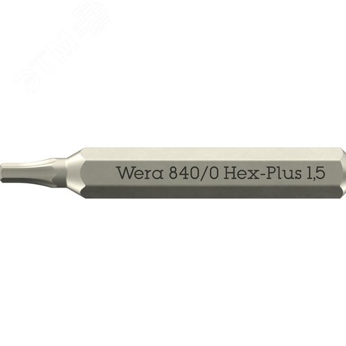 Бита с внешним шестигранником, HEX 1.5 x 30 мм, хвостовик шестигранный 5/32'' C4.0 (4 мм), 840/0 Micro Hex-Plus