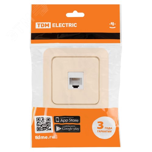 Розетка компьютерная (RJ-45) открытой установки IP20, сл. кость Ладога