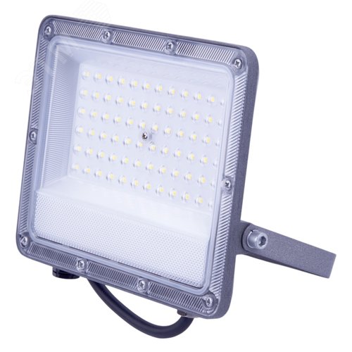 Прожектор ULF-F52D-50W/6500K IP65 200-240V GREY светодиодный. Дневной свет (6500K). Угол 90 градусов. Корпус серый. TM Uniel