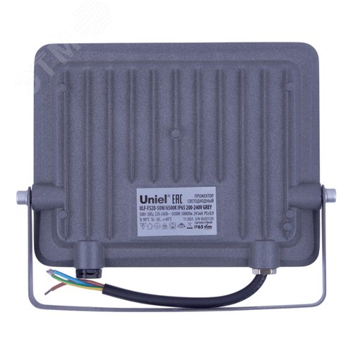 Прожектор ULF-F52D-50W/6500K IP65 200-240V GREY светодиодный. Дневной свет (6500K). Угол 90 градусов. Корпус серый. TM Uniel