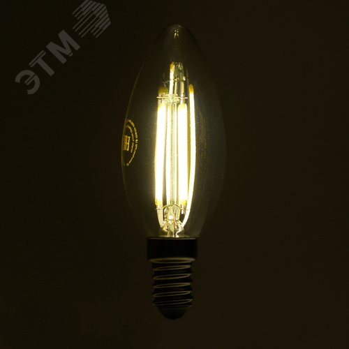 Лампа светодиодная LED 6вт Е14 теплый свеча FILAMENT .PRO