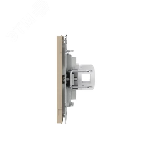 Компьютерная розетка RJ-45 без шторки, кат.6А двойная, KANT, ванильный марципан