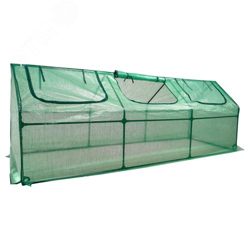 Парник уличный UGH-S32 L270 GREEN/GREEN 270x90x90см. Металлическая труба в ПВХ, цвет зеленый. Тент из армированного полиэтилена 135г/м2, цвет сетки зеленый. TM ФитоЛето