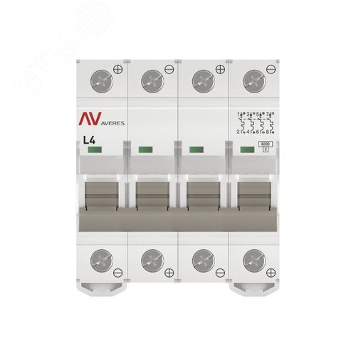 Выключатель автоматический AV-6 DC 4P 4A (L) 6kA AVERES