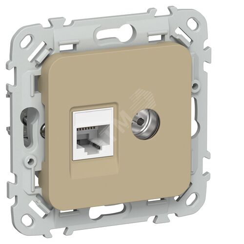 FLITE Розетка 2-местная RJ45/TV категория 5Е UTP РКТВ5е-2-0-ФлХ хаки