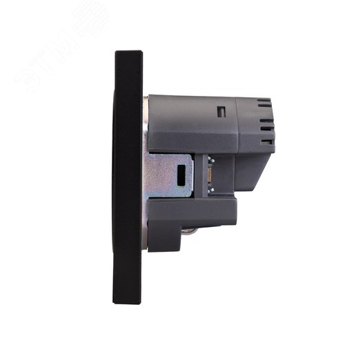 Розетка STRONG одинарная с/з скрытой установки з/ш 16А с USB A+C быстрой зарядки 5В/3А механизм антрацит