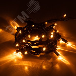 Гирлянда 30 LED Нить 3 м, желтый свет, черный каучук, 220 В, IP65 ERAPS-NZ1