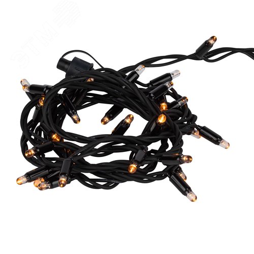 Гирлянда 30 LED Нить 3 м, желтый свет, черный каучук, 220 В, IP65 ERAPS-NZ1