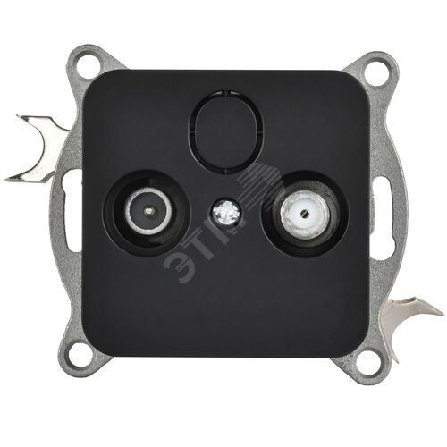 FLITE Розетка 2-местная TV+SAT экранированная оконечная РТВс-2-1-1-ФлЧ черный