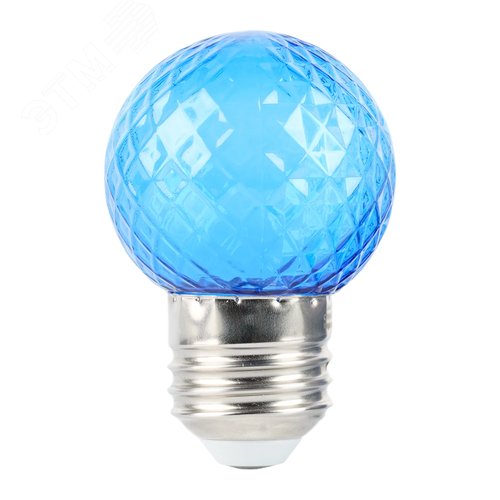 Лампа светодиодная LED 1вт Е27 синий прозрачный шар