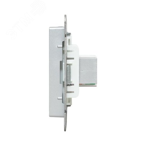 Механизм розетки HDMI+RJ45 (cat5), алюминий Эпика EKF