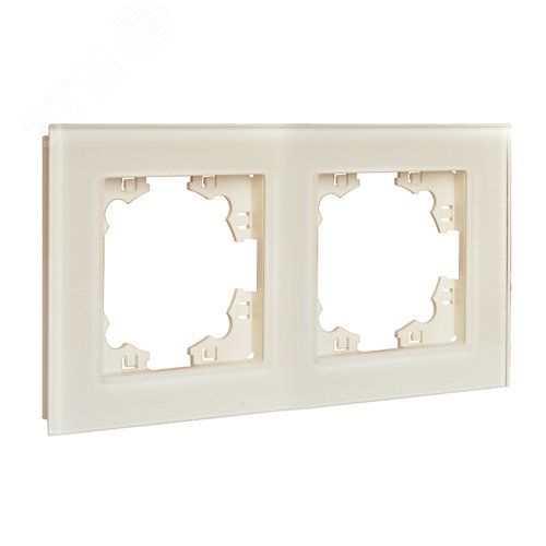 Афина рамка стеклянная двухместная универсальная, слоновая кость (ivory) (еврослот)