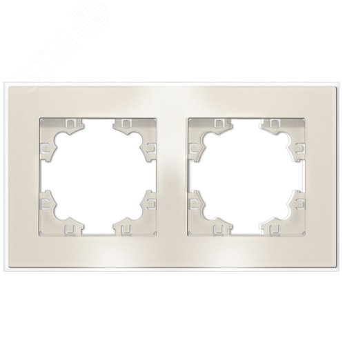 Афина рамка стеклянная двухместная универсальная, слоновая кость (ivory) (еврослот)