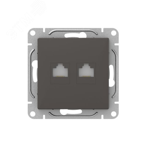 Механизм розетки RJ45 - 2шт, (cat6), мокко Эпика EKF