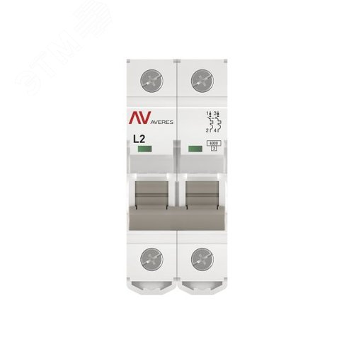 Выключатель автоматический AV-6 2P 2A (L) 6kA AVERES