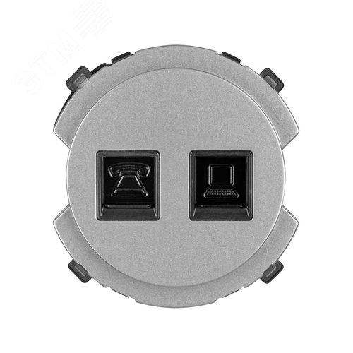 Розетка телефонная RJ11 + компьютерная RJ45 платина Байкал TDM