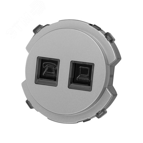 Розетка телефонная RJ11 + компьютерная RJ45 платина Байкал TDM