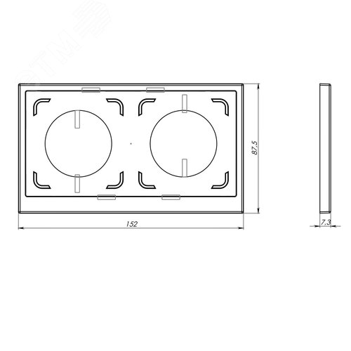Рамка 2 поста IP44, KANT, белый песок