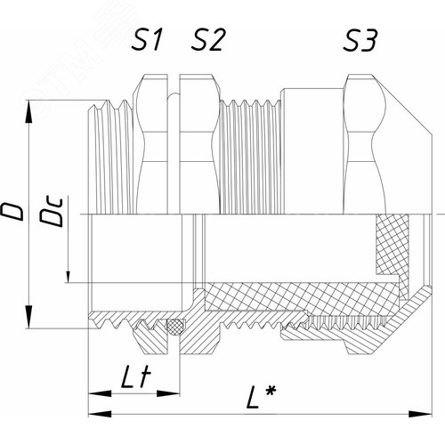 Ввод кабельный ВК1-НС-М16-8-L7 IP66/IP67/IP68 ГОФРОМАТИК