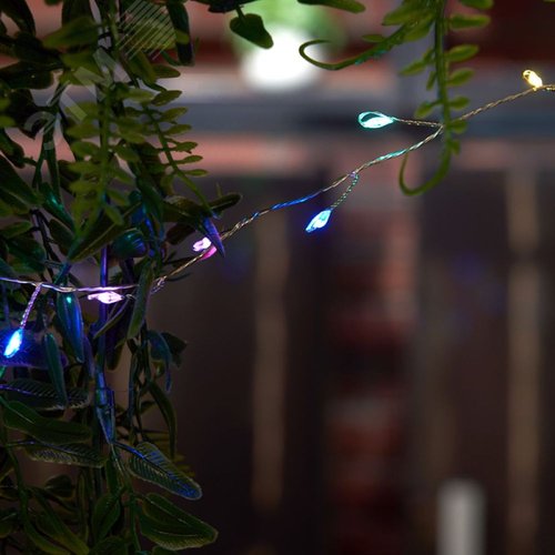 Гирлянда линейная Кластер на проволоке LED мультиколор 12 м прозрачный шнур