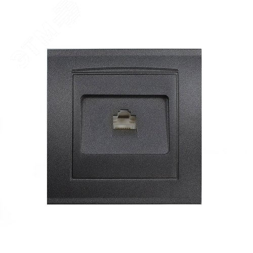 Розетка компьютерная RJ45 серия Бриллиант, скрытой установки, 1А, механизм, графит