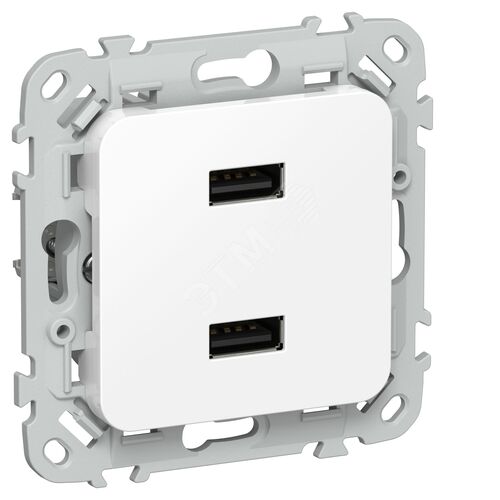 FLITE Розетка USB A+A 2,1А РЮ-2-ФлБ белый