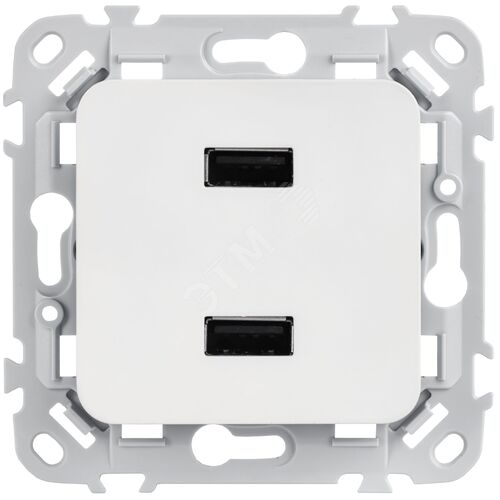 FLITE Розетка USB A+A 2,1А РЮ-2-ФлБ белый
