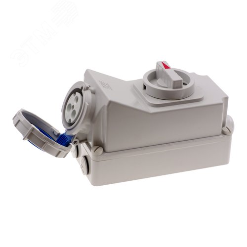 Розетка настенная с выключателем и механической блокировкой 32A/230V/1P+N+E/IP67