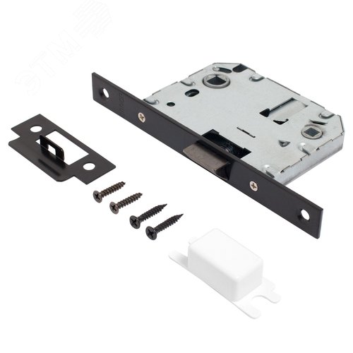 "Комплект ручка и защелка АЛЛЮР АРТ ""ЛАНА"" BL/BL +L7050S BL+BK-S2 BL(86150/S7050) матовый черный"