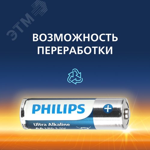 Элемент питания алкалиновый LR6E4B/51 АА 1,5v 4 шт. LR6-4BL Ultra