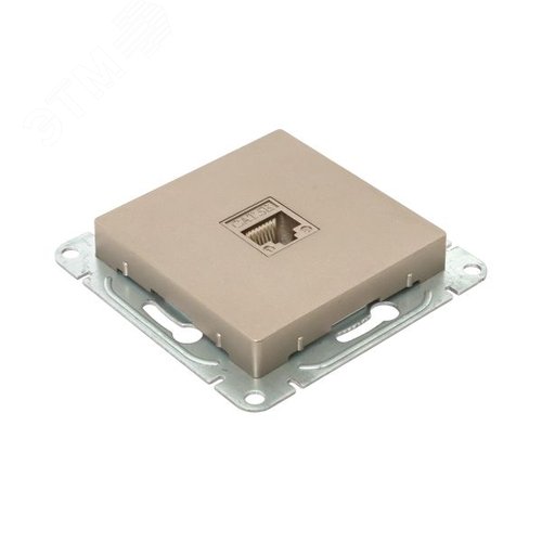 Механизм розетки RJ45 (cat5) шампань Эпика EKF