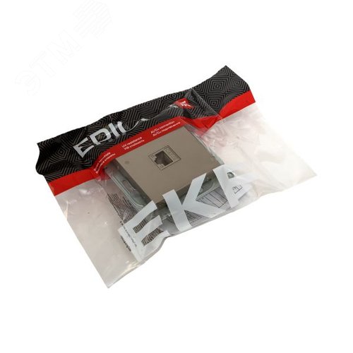 Механизм розетки RJ45 (cat5) шампань Эпика EKF