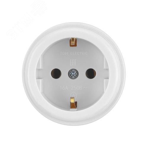 Розетка 2П+З открытой установки IP20 16А белая Ретро TDM