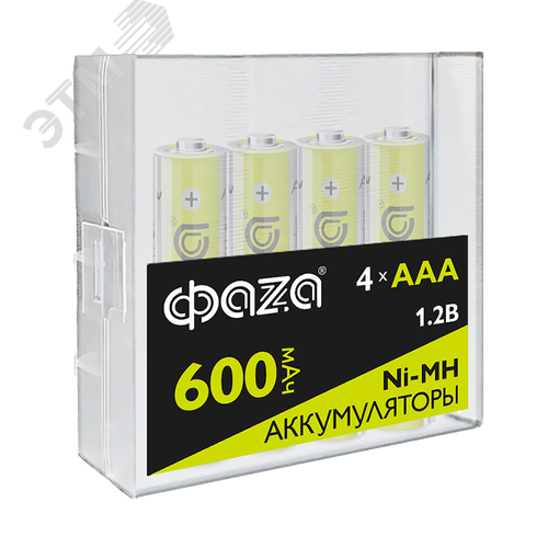 Аккумулятор Никель-Металлогидридные AAA 600мАч Ni-MH Box-4 ФАZА