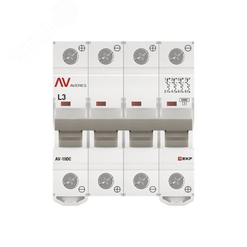 Выключатель автоматический AV-10 DC 4P 3A (L) 10kA EKF AVERES
