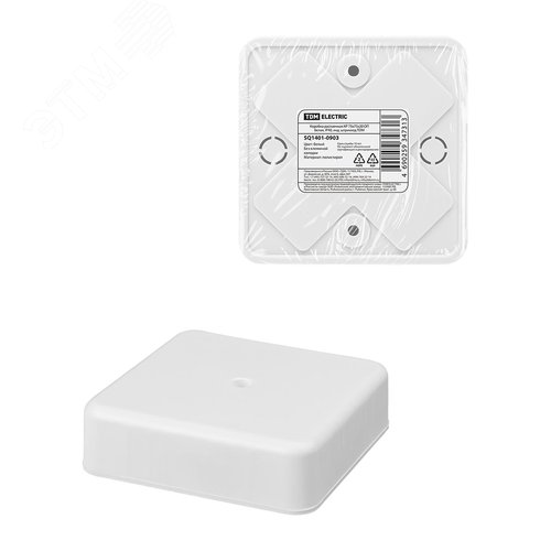 Коробка распаячная КР 75х75х20 ОП белая, IP40, инд. штрихкод