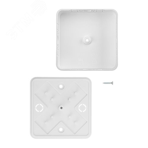Коробка распаячная КР 75х75х20 ОП белая, IP40, инд. штрихкод